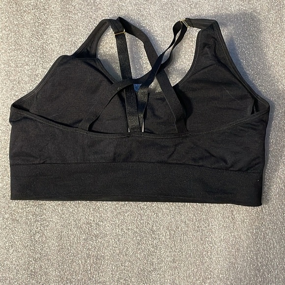 Puma Black and Gold Logo Racerback Sports Bra  strappy L Large - Picture 6 of 8